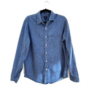 J Crew classic cotton denim button-up